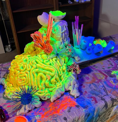 sea life sculpture for blacklight art installation