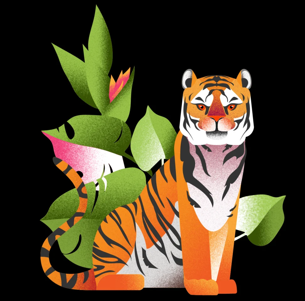 digital illustration of a Bengel tiger